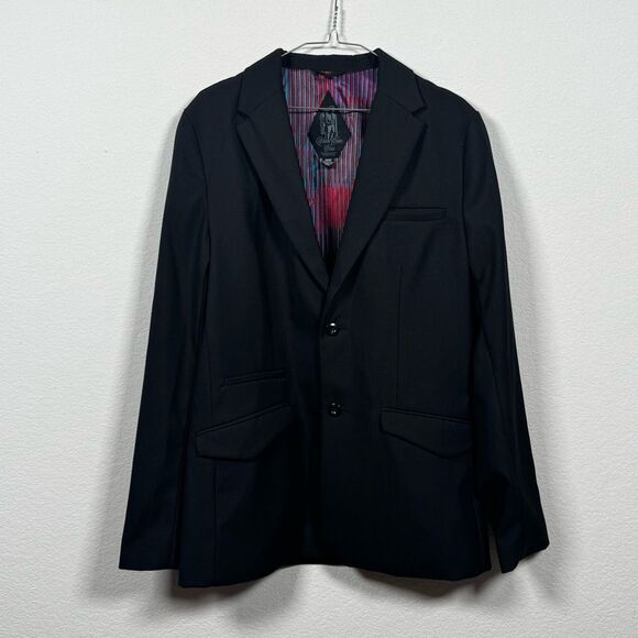 Volcom Corpo Class Black Blazer Striped Lining Dapper Sports Coat Mens Medium - Picture 1 of 9